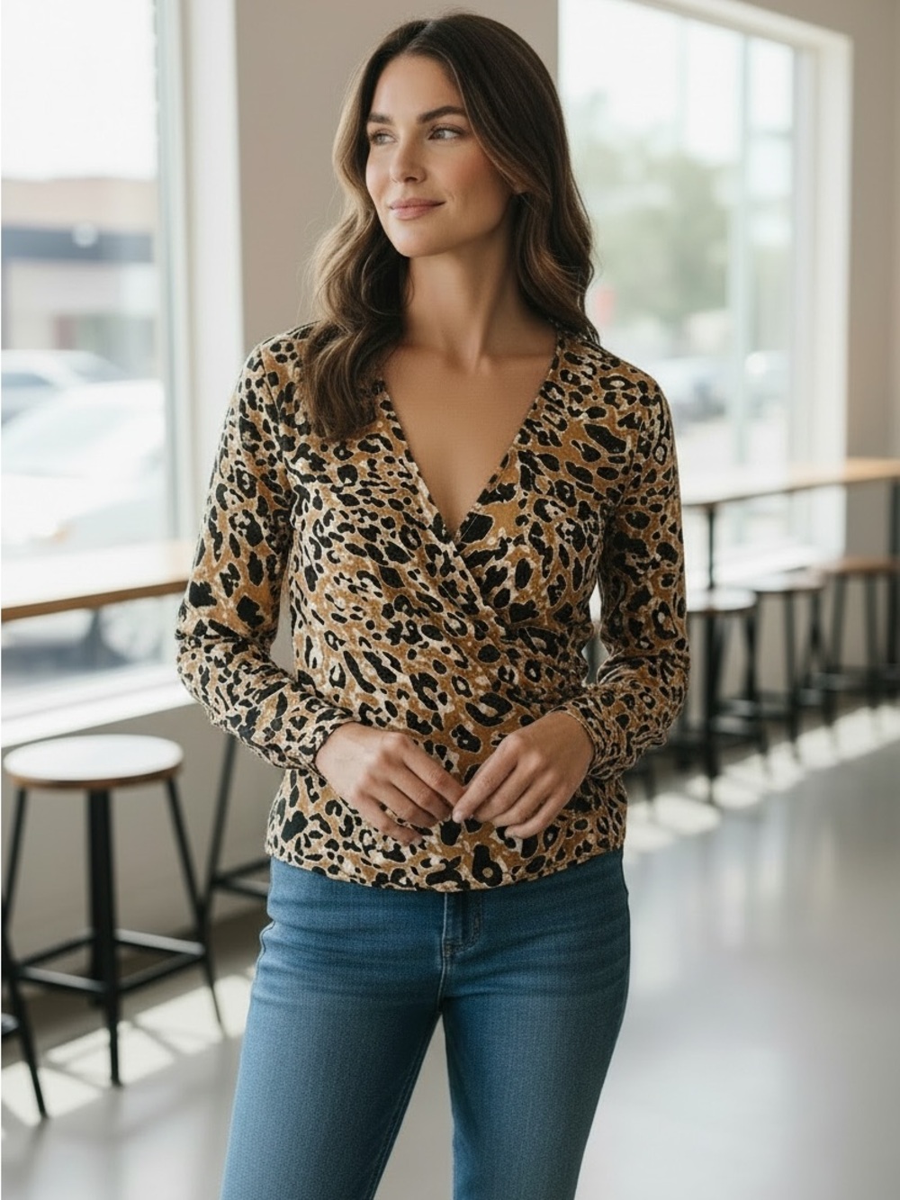 Topshop Leopard Print Blouse